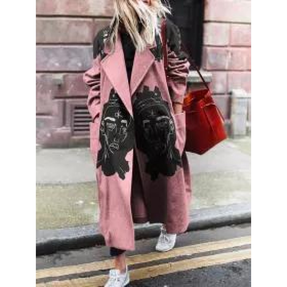 Ladies Elegant Fashion New Printed Casual Daily Coat Coat Ladies Elegant Fashion New Printed Casual Daily Coat Coat