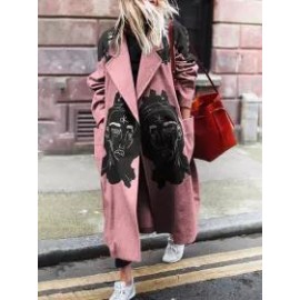 Ladies Elegant Fashion New Printed Casual Daily Coat Coat