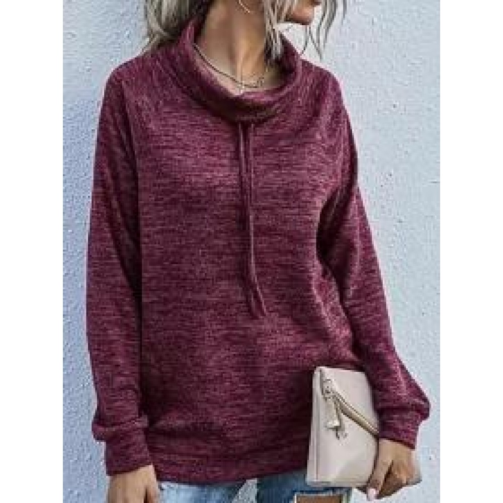 Women's Casual Pile Collar Long-sleeved Sweater