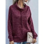 Women's Casual Pile Collar Long-sleeved Sweater