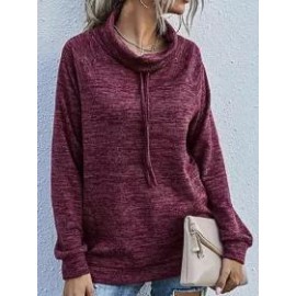 Women's Casual Pile Collar Long-sleeved Sweater