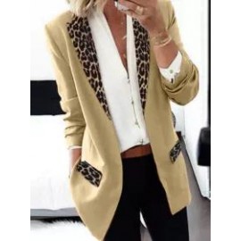 Fashion Lady Leopard Patchwork Blazer