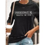 Letters Printed Round Neck Sweatshirt