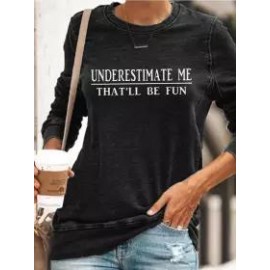 Letters Printed Round Neck Sweatshirt