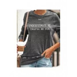 Letters Printed Round Neck Sweatshirt