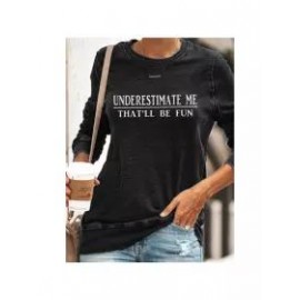 Letters Printed Round Neck Sweatshirt