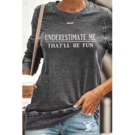 Letters Printed Round Neck Sweatshirt