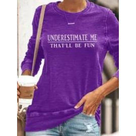 Letters Printed Round Neck Sweatshirt