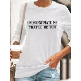 Letters Printed Round Neck Sweatshirt