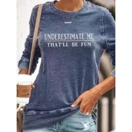 Letters Printed Round Neck Sweatshirt