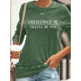 Letters Printed Round Neck Sweatshirt