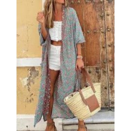 Fashionable Bohemian Long Sleeve Long Cardigan