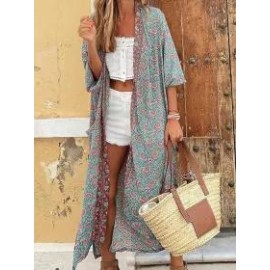 Fashionable Bohemian Long Sleeve Long Cardigan