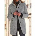 Double-pocket Single-breasted Casual Woolen Coat