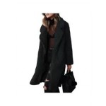 Casual Solid Color Long-sleeved Lapel Plush Coat