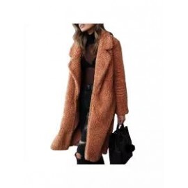 Casual Solid Color Long-sleeved Lapel Plush Coat