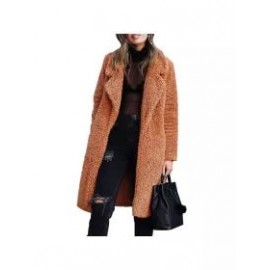 Casual Solid Color Long-sleeved Lapel Plush Coat