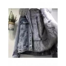 Casual Fur Pocket Denim Jacket