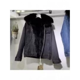 Casual Fur Pocket Denim Jacket