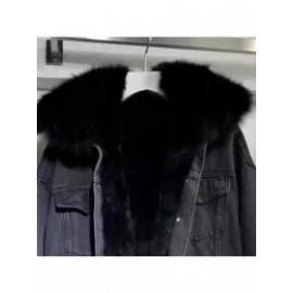 Casual Fur Pocket Denim Jacket