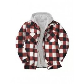 Mens Winter Plaid Thick Casual Jacket