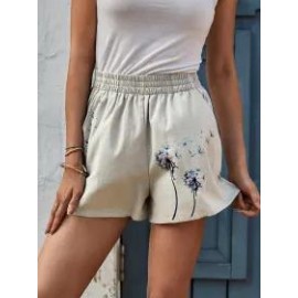 Womens Dandelion Printed Casual Shorts