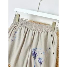 Womens Dandelion Printed Casual Shorts