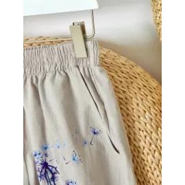 Womens Dandelion Printed Casual Shorts