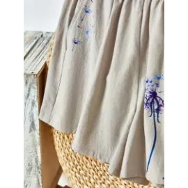 Womens Dandelion Printed Casual Shorts
