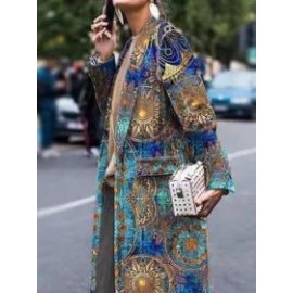 Casual Fashion Check Lapel Long Sleeve Coat
