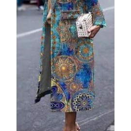 Casual Fashion Check Lapel Long Sleeve Coat