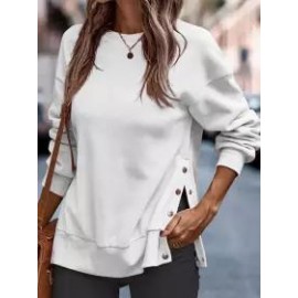 Round Neck Loose Casual Long Sleeve Sweatshirt