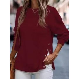 Round Neck Loose Casual Long Sleeve Sweatshirt