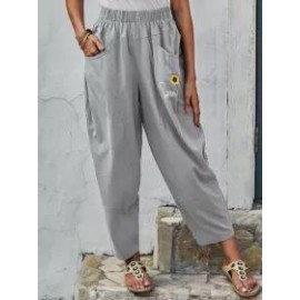 Womens floral print casual trousers
