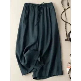 Casual Loose Solid Color Elastic Pants