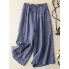 Casual Loose Solid Color Elastic Pants