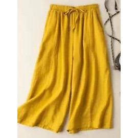Casual Loose Solid Color Elastic Pants
