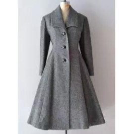 Solid Color Woolen Casual Lapel Mid-length Long-sleeved Coat
