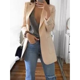 Fashion Pure Colour Long Sleeve Bodycon Blazer