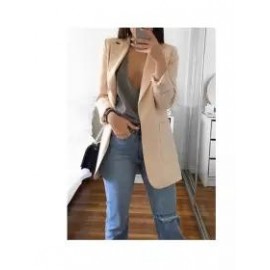 Fashion Pure Colour Long Sleeve Bodycon Blazer