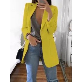Fashion Pure Colour Long Sleeve Bodycon Blazer