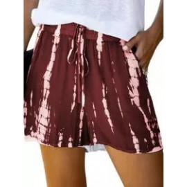 Casual Tie-Dye Striped Wide-Leg Shorts