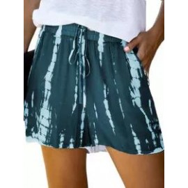 Casual Tie-Dye Striped Wide-Leg Shorts