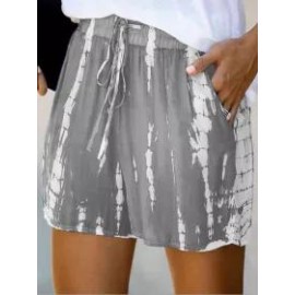 Casual Tie-Dye Striped Wide-Leg Shorts