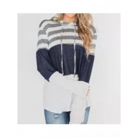 Fashion-New Top Loose Design Hoodie Pullover Long Sleeve Contrast Color Hoodie