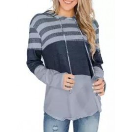 Fashion-New Top Loose Design Hoodie Pullover Long Sleeve Contrast Color Hoodie