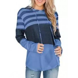 Fashion-New Top Loose Design Hoodie Pullover Long Sleeve Contrast Color Hoodie