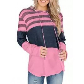 Fashion-New Top Loose Design Hoodie Pullover Long Sleeve Contrast Color Hoodie