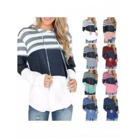 Fashion-New Top Loose Design Hoodie Pullover Long Sleeve Contrast Color Hoodie