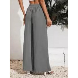 Casual Solid Beach Loose Elastic Waist Pants